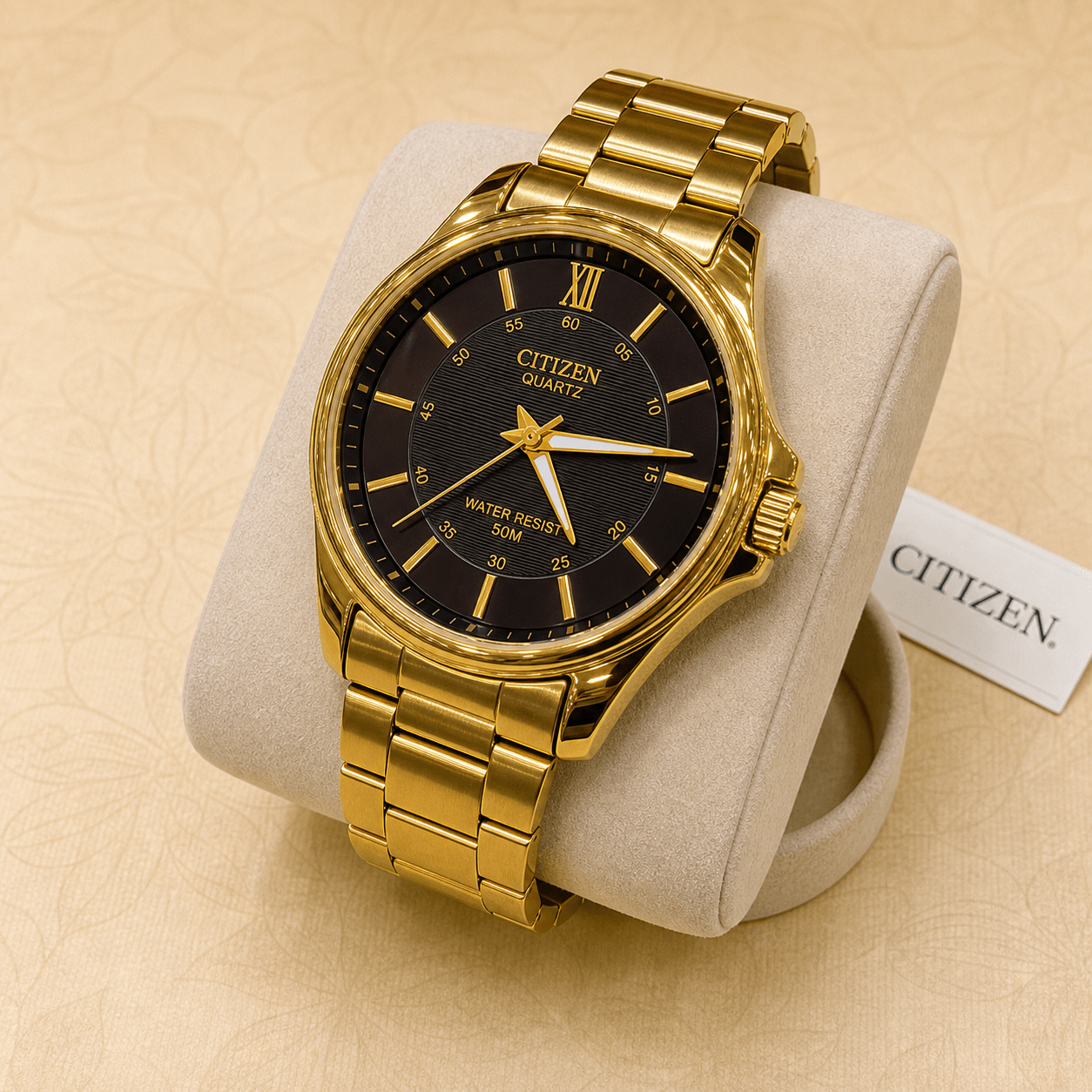 Citizen Quartz 50M — Gold / Black