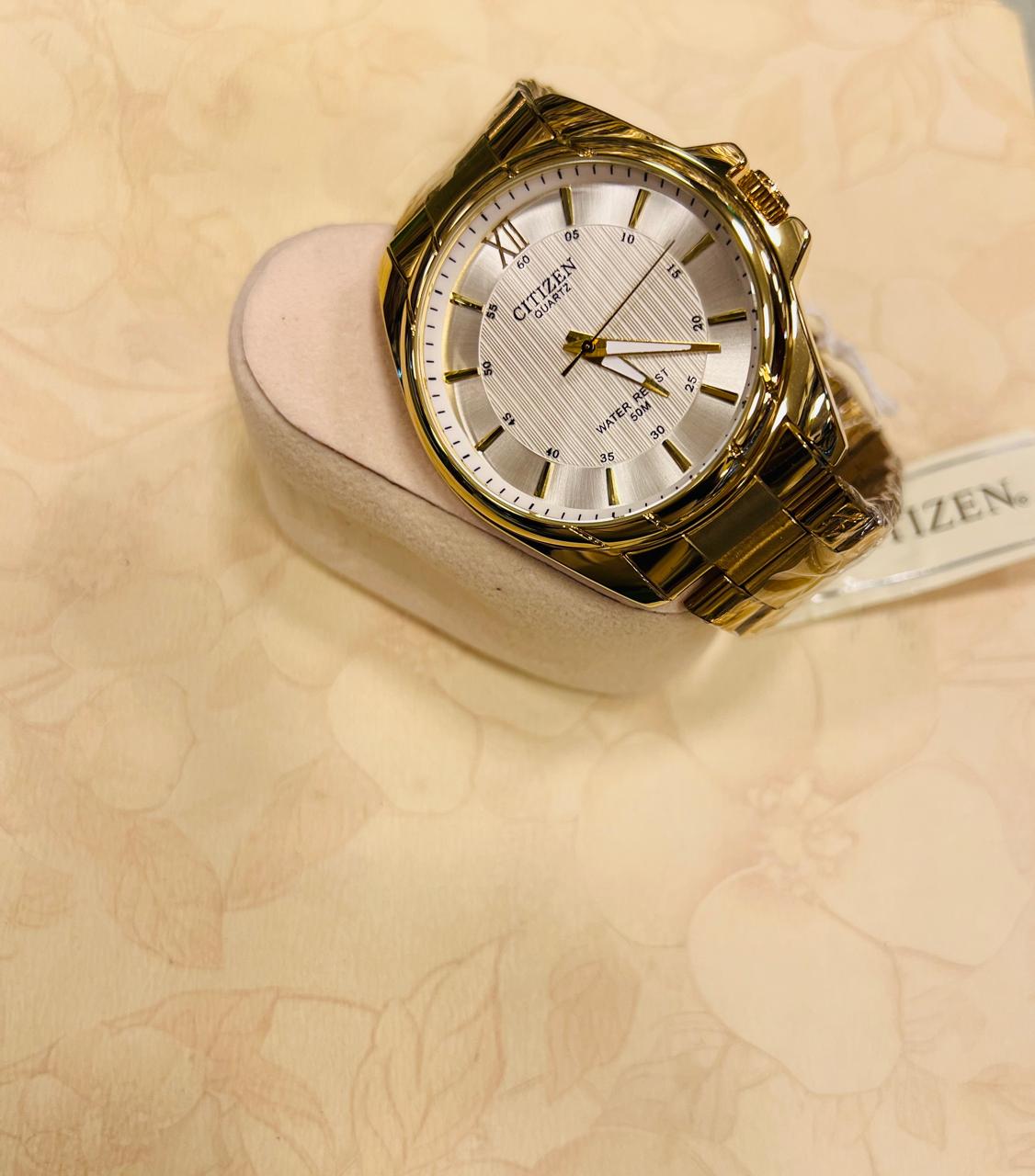 Citizen Quartz 50M — Gold / Silver detail